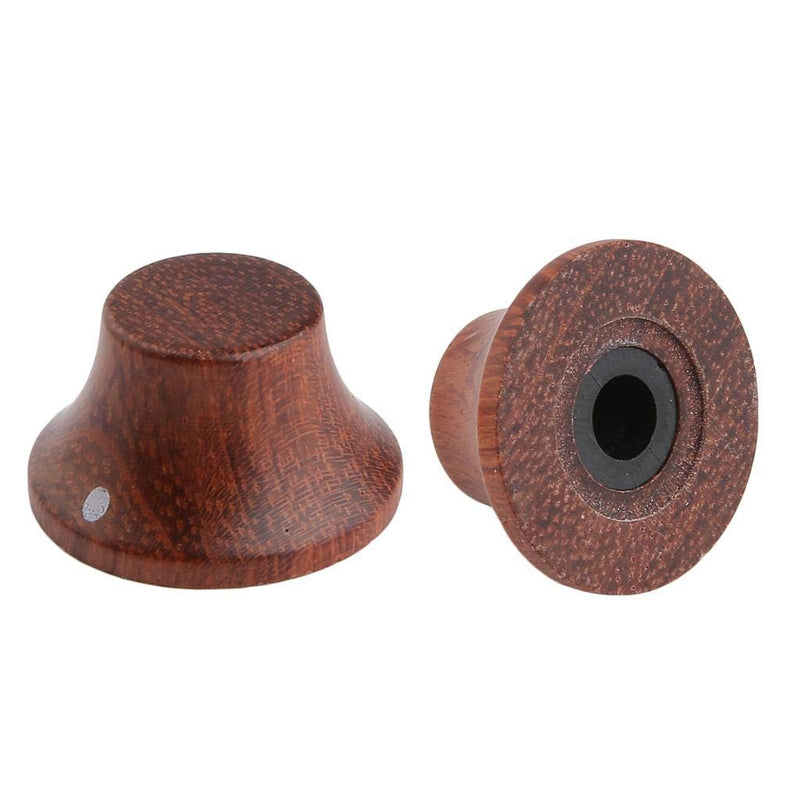 KAISH 4-Pack Wood Knobs LP/Strat Style Bell Knobs Guitar Bass Top Hat Wood Knob with Indicator Dot Bubinga Wood Pack of 4