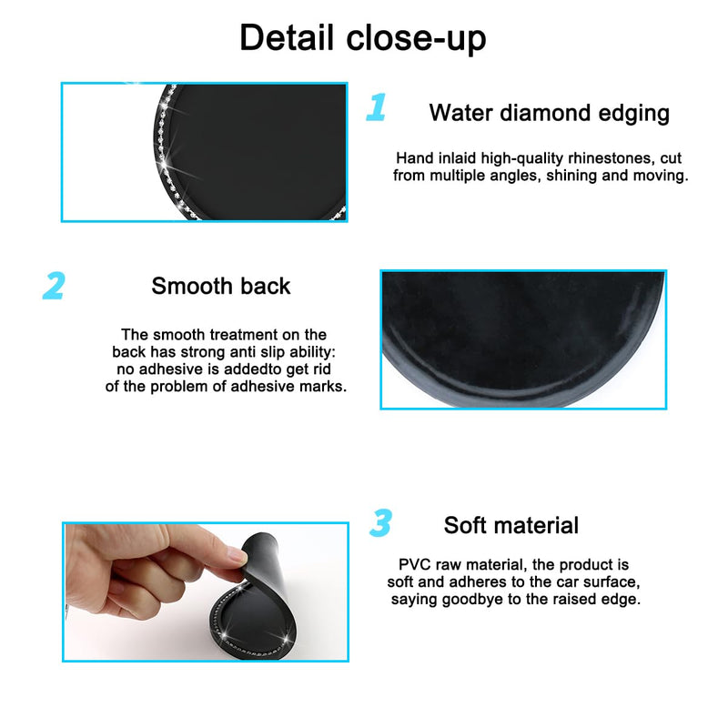 [AUSTRALIA] - Car Anti-Slip Pad for Dashboard, PVC Non-Slip Washable Reusable Gripping Mat, Multi-Functional Extra Strong Sticky Pad for Phone GPS Sunglasses Coins Holds Black 