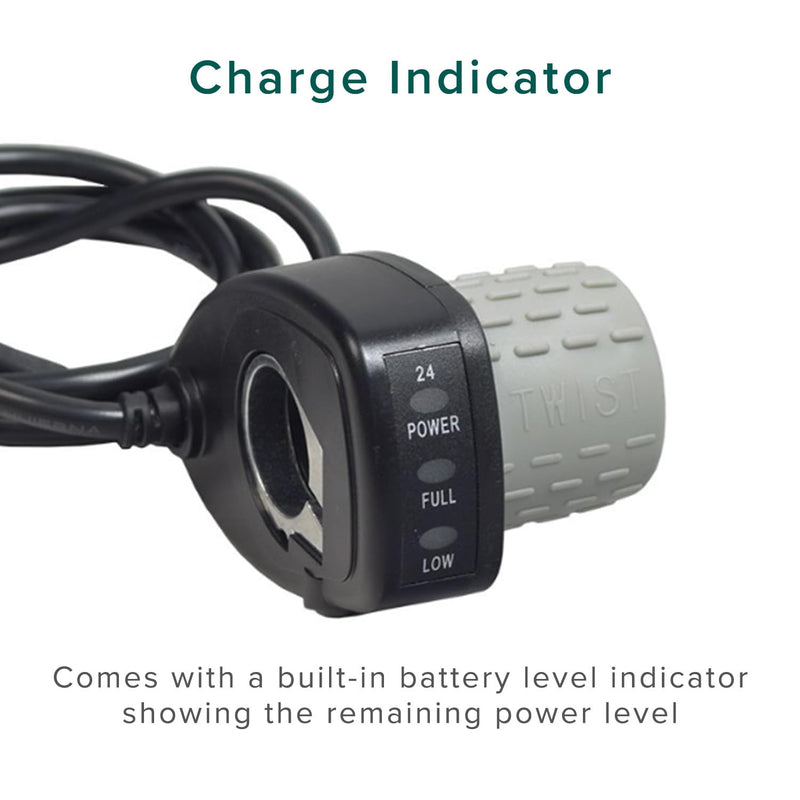 AlveyTech 24 Volt Speed 6-Wire Twist Grip Throttle with 48" Wires - Replacement for The Razor Pocket Mod Series (V13-44) Electric Scooter, Dirt Scooters, Speed Controller, Battery Power Parts