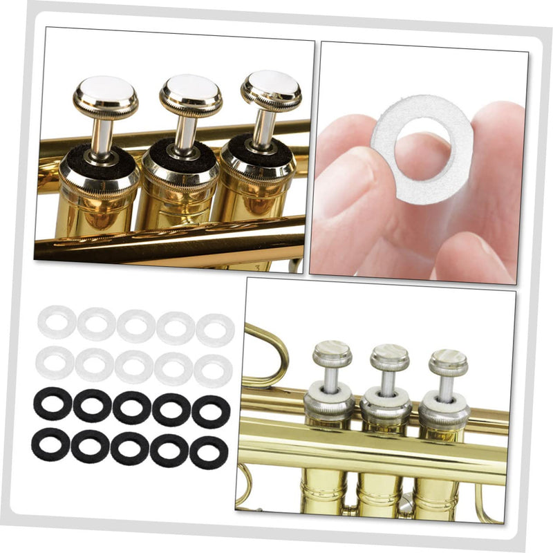 ERINGOGO 20pcs Small key pad trumpet valve felt discs Trombone Key Washer trumpet felt washer trumpet felt pads white keyboard Trumpet Key Washer Accessory Valve gasket major cotton