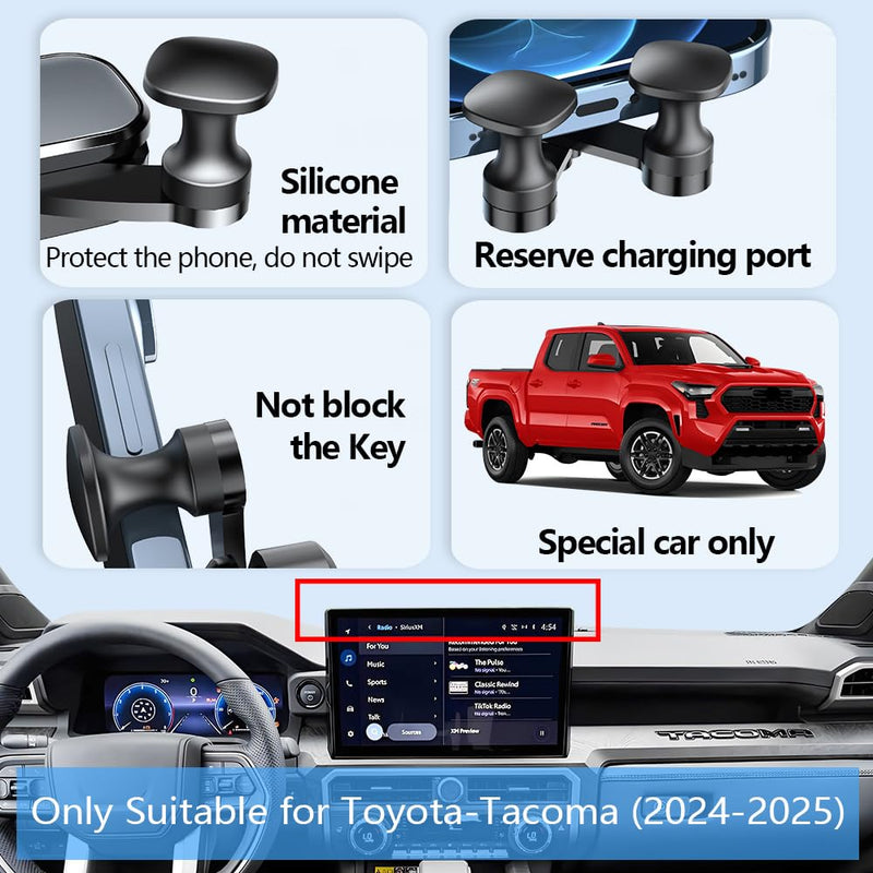 Car Phone Holder Mount for Toyota Tacoma 2024 2025，4Runner 2025 【14-inch Screen】 Auto Accessories Navigation Screen Bracket Interior Decoration Mobile Cell Phone Mount For Toyota Tacoma 2024-2025 【14-inch screen】