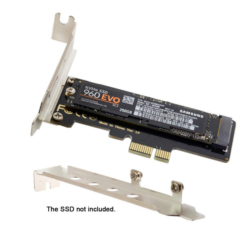 Xiwai Low Profile PCI-E 3.0 x1 Lane to M.2 NGFF M-Key SSD Nvme AHCI PCI Express Adapter Card