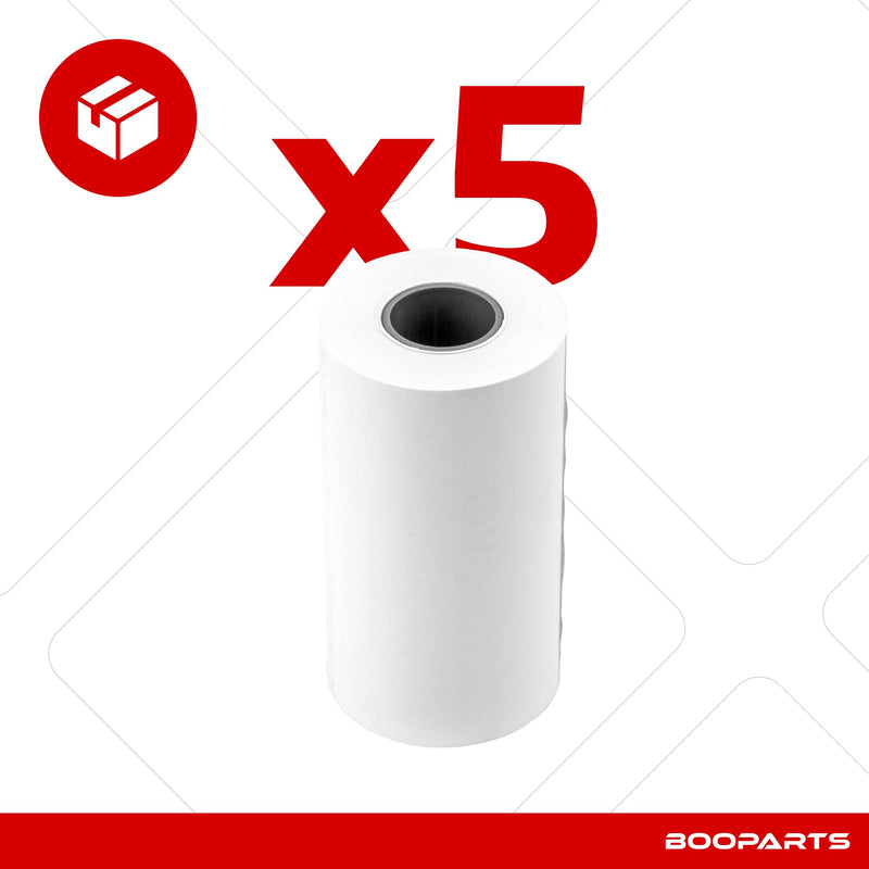 BOOPARTS - 5 x Thermal Paper Roll Compatible TESTO 0554 0568 for Testo 0554 0549-0572 0576-0554 0620 and 0554 0621 - Thermal Paper Replacement for Printer