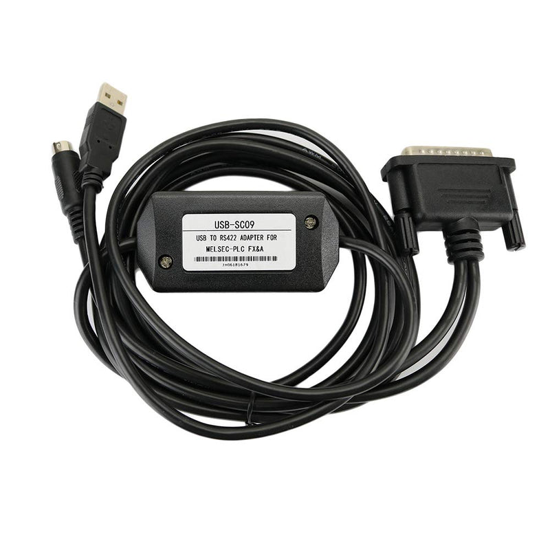 Avanexpress PLC Cable USB-SC09 A Series Interface, Compatible with PLC Programming Cable FX Series USB to RS422 Adapter