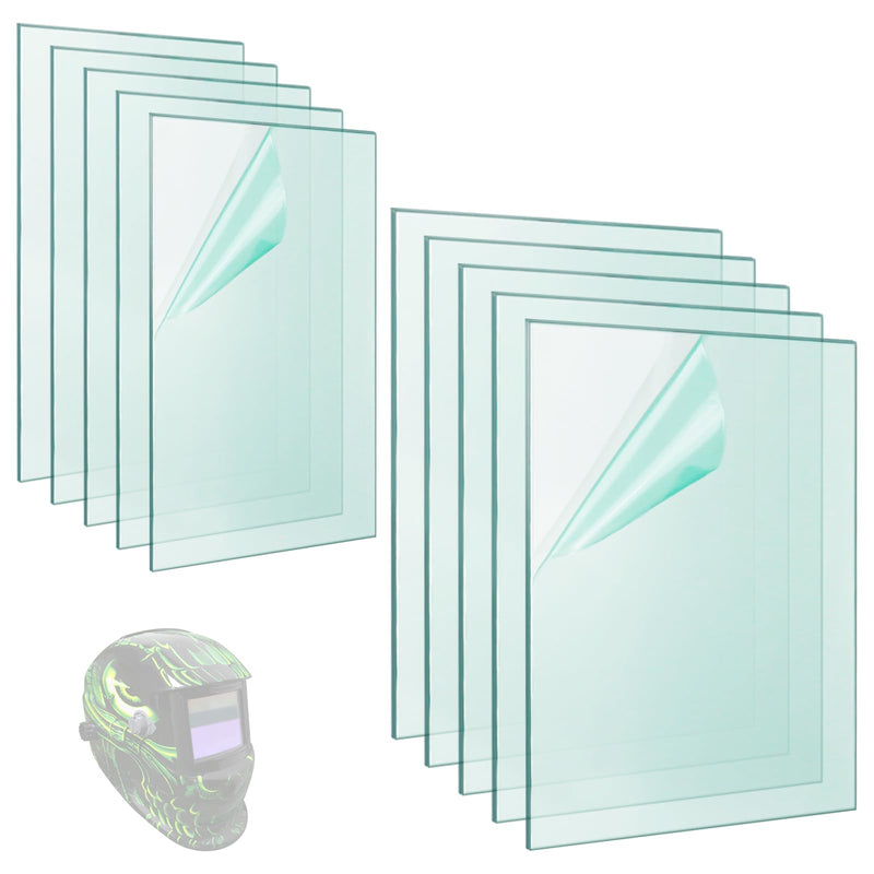 [AUSTRALIA] - 10PCS 41589 lnslghts-Adf Series Welding Helmet Clear Lenses, Outside Inside Welding Hood Cover Clear Lenses - for HSL 100, HLX 100, 46131, 46101, 46101, 46130 (4.48" X 5.2", 2.4" X 4.02") 