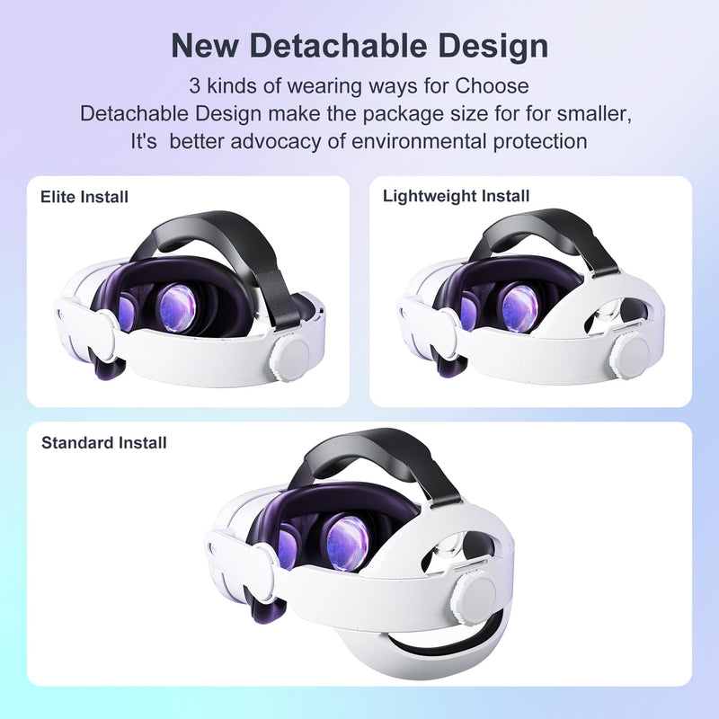 Upgraded Head Strap for Meta Oculus Quest 3, Pressure-Free Elite Strap Accessories Replacement, Adjustable Headband Soft Cushion VR Headset Enhanced Comfort & Balanced Fit for Longer Immersion Quest 3 Head Strap