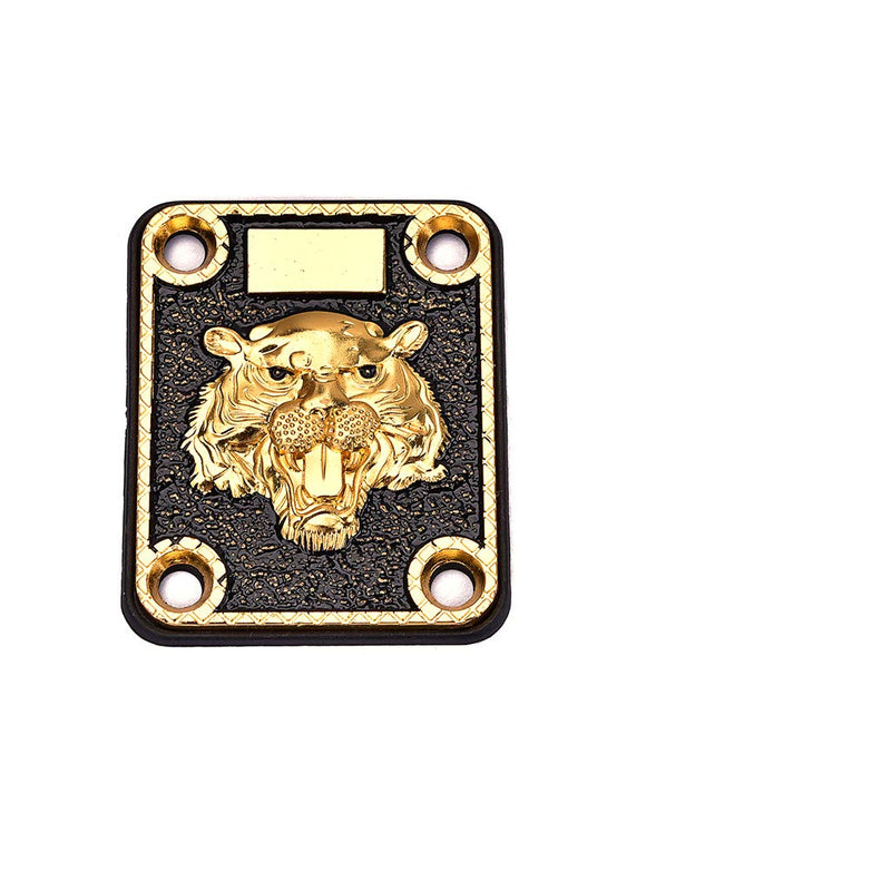 Alnicov Guitar Neck Plate， Guitar Neck Plate Engraved Animal Head Pattern for Electric Guitar