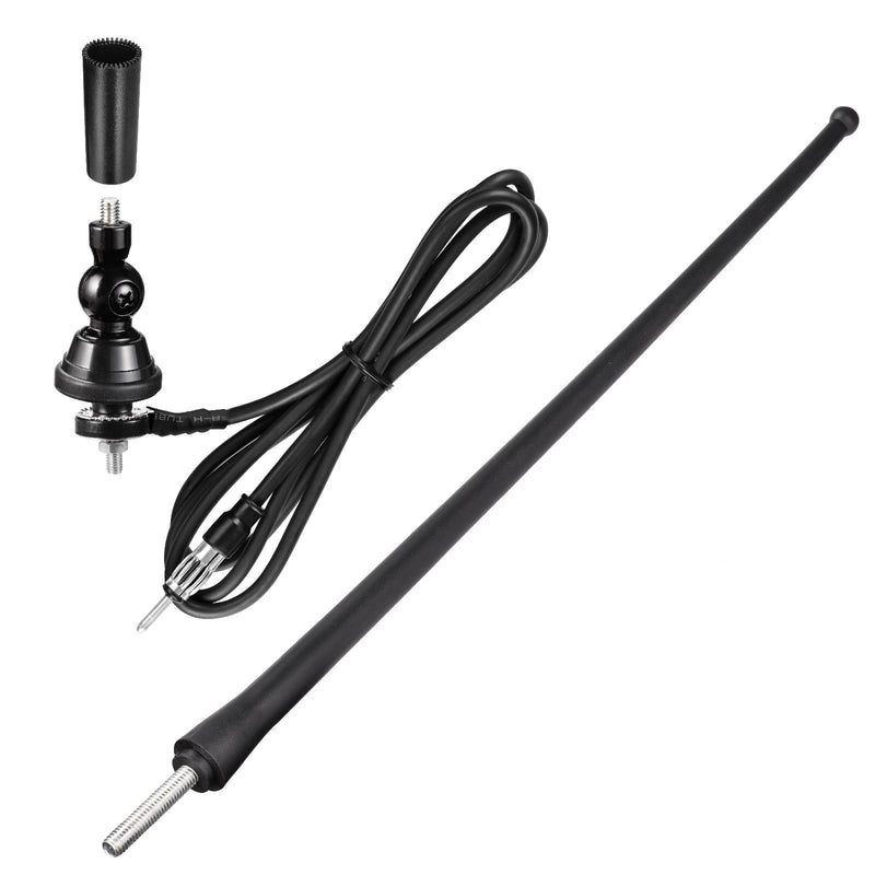 Eightwood Marine Boat Radio Antenna 16 Inch Rubber Duck Flexible Mast FM AM Stereo Antennae for Boat Car RV Motorhome ATV UTV Tractor Motorcycle Yacht 16in radio antenna