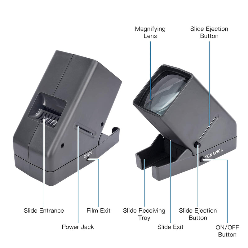 [AUSTRALIA] - 35mm Slide and Film Viewer, Negative Scanner, Desk Top LED Lighted Illuminated Viewing, 3X Magnification, USB Powered 