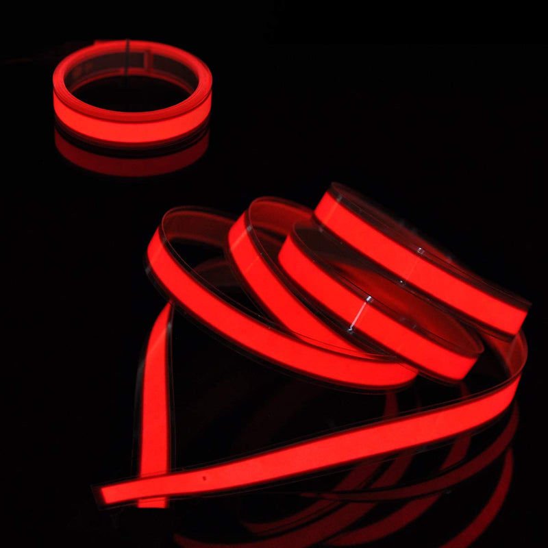 lychee®3 Ft 1M 1M Neon Glowing Strobing Electroluminescent Robbin El Tape Belt EL Wire Rope with Battery Pack for Cosplay Decoration Bruning Festival (3Ft, Red) 3Ft