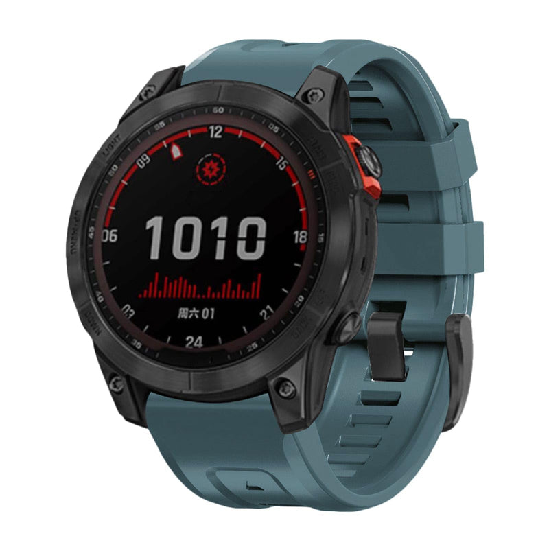 26mm watch band for garmin fenix 5x 6x 7x 3 hr quickfit 26 watch band for garmin women men silicone Purple and Greyish Turquoise bundle