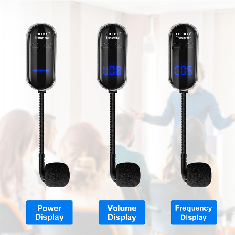 Wireless Headset Microphone Double Mic: UHF Mics Head for Two People with LED Digital Display - Head Handheld Mic 2 in 1, 165 ft Range for Voice Amplifier, Tour Guide, Teaching, Fitness, PA System Silver2