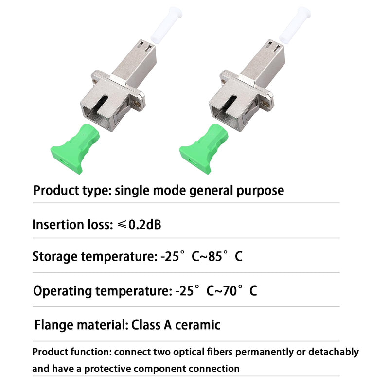 Pack of 2 Fibre Optic Adapter, SC/APC Female to LC/APC Male Singlemode, LC to SC Adapter, for Durable and Fast Fibre Optic Coupling