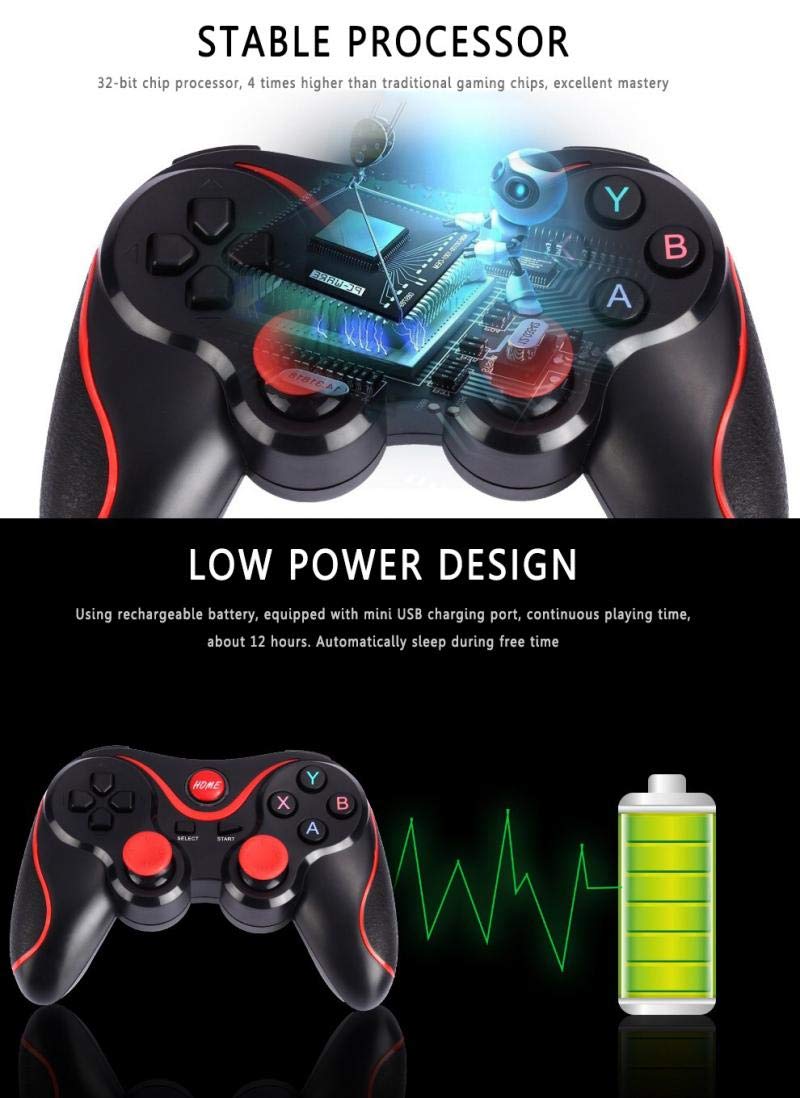 Android Gamepad Controller, Megadream Wireless Key Mapping Gamepad Joystick Perfect for Call of Duty & Apex Legends & More, Compatible for Samsung Galaxy HTC LG Other Phone, Not for iOS Black+Red