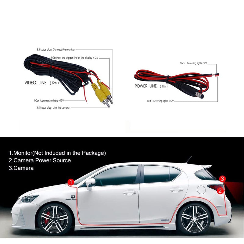 Vlicevrn HD 12 LED Car Rear View Camera Night Vision Backup Parking Camera Waterproof IP68 Vehicle Camera for Hyundai Accent Avante Elantra Sonata Tucson JM Veracruz ix55 / for KIA