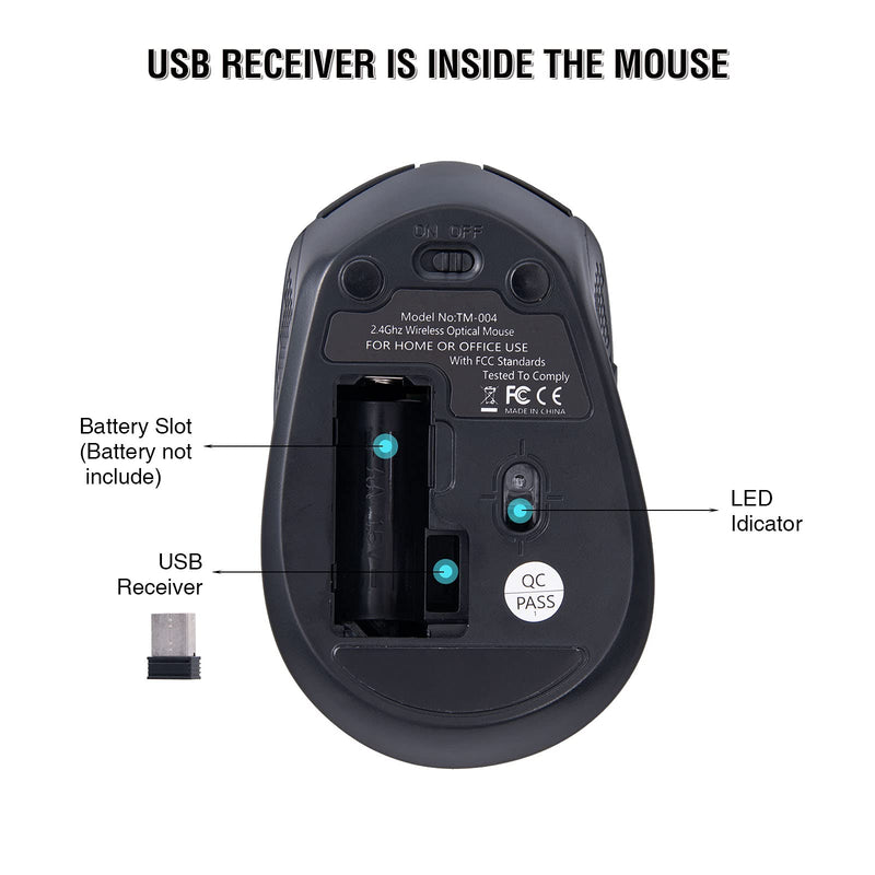 RaceGT Wireless Computer Mouse, 2.4G Silent Cordless Mouse for Laptop, Mouse with 6 Buttons and 3 Adjustable DPI for Laptop, Deskbtop, MacBook , PC (Purple) purple