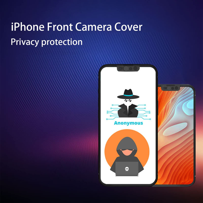 Webcam Cover,Front Camera Cover Compatible for iPhone 13,iPhone 13 Mini,iPhone 13 Pro,iPhone 13 Pro Max,Protect Privacy and Security,Not Affect Face ID, 2 Pack-Black Black