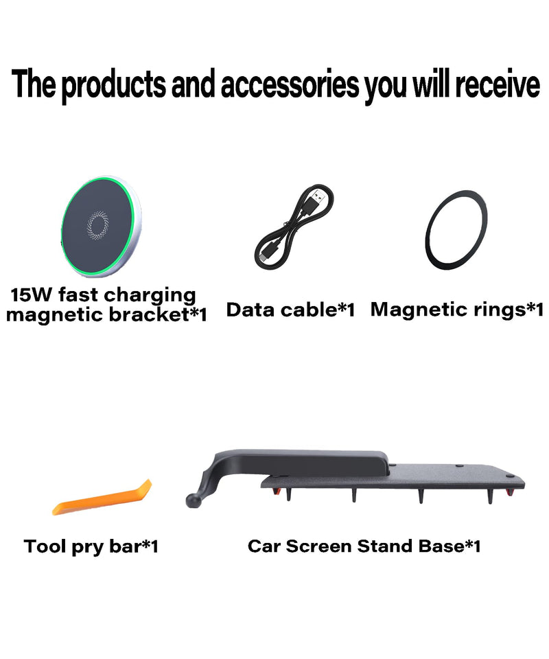Car Phone Mount for 2020-2026 Toyota Highlander Accessories | MagSafe 15W Fast Wireless Charger Cell Phone Holder, 360° Rotatable 3D Fit Navigation Clip-On Cradle,will Not Block Air Vents fit for 2020-2026 Toyota Highlander