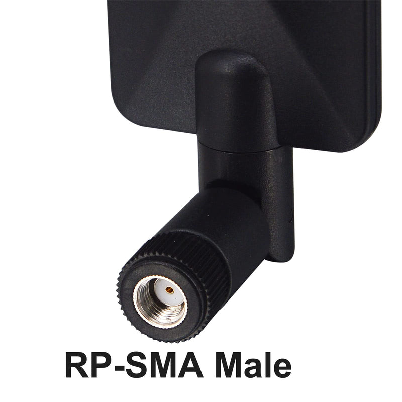 onelinkmore Dual Band WiFi Antenna 2.4GHz 5GHz RP-SMA Male, 2 Pack | Two dual-band antennas with RP-SMA male center sockets for compatible WiFi devices