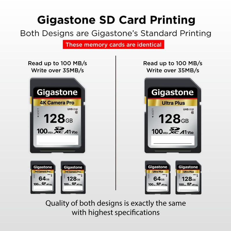 Gigastone 128GB SD Card V30 SDXC Memory Card High Speed 4K Ultra HD UHD Video Compatible with Canon Nikon Sony Pentax Kodak Olympus Panasonic Digital Camera, with 1 Mini case SD 128GB V30 1PK