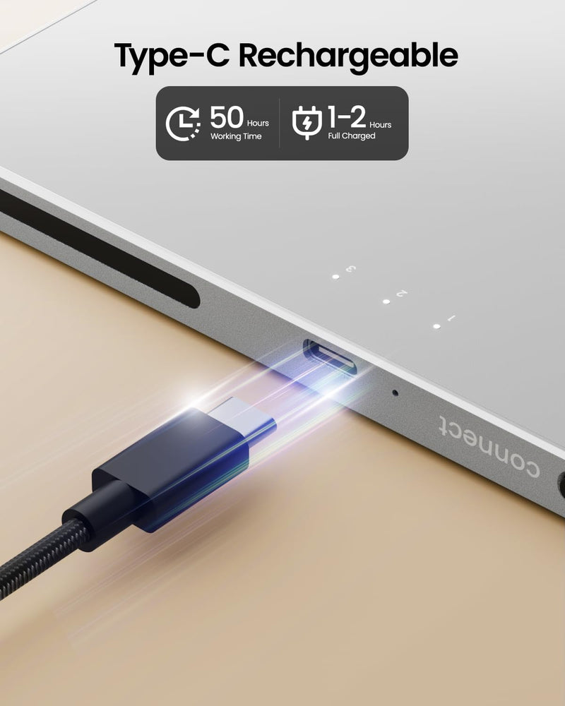 ProtoArc T1 Plus Bluetooth Trackpad for Win 11/10, White Silver | Large 6.4" touch surface, supports 3-device switching via Bluetooth. No USB receiver needed. Rechargeable and Multi-Gesture. White and Silver