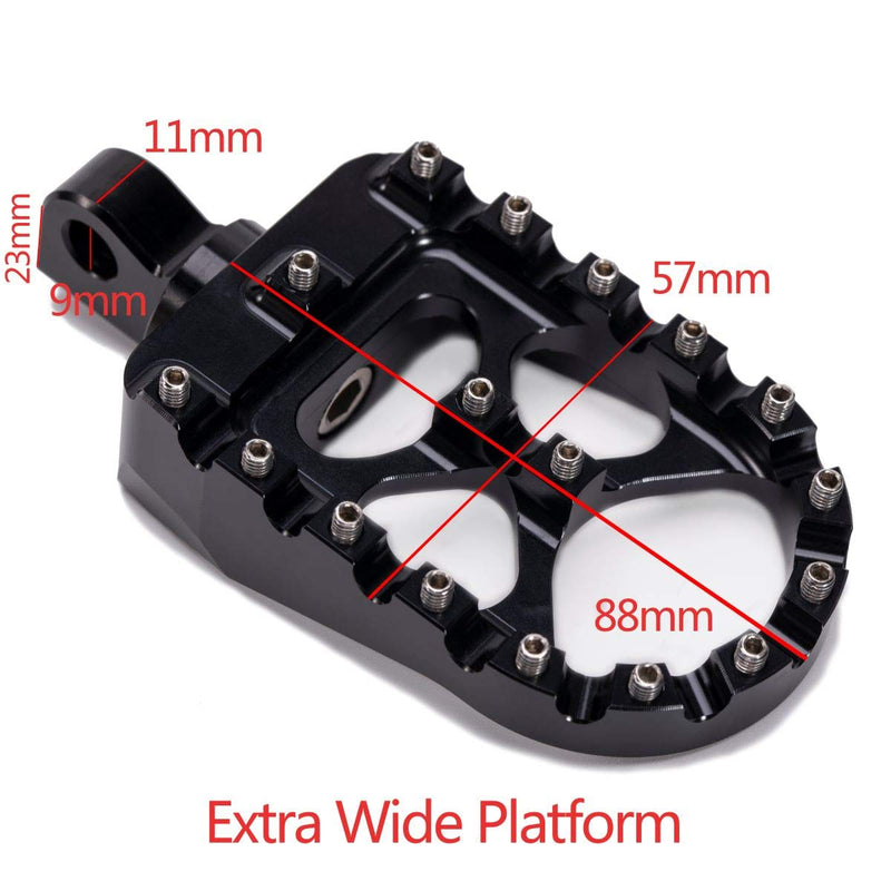 [AUSTRALIA] - Hopider CNC Wide Foot Pegs 360° Roating MX Chopper Bobber Style for harley Dyna Sportster Fatboy Iron 883,Black black 