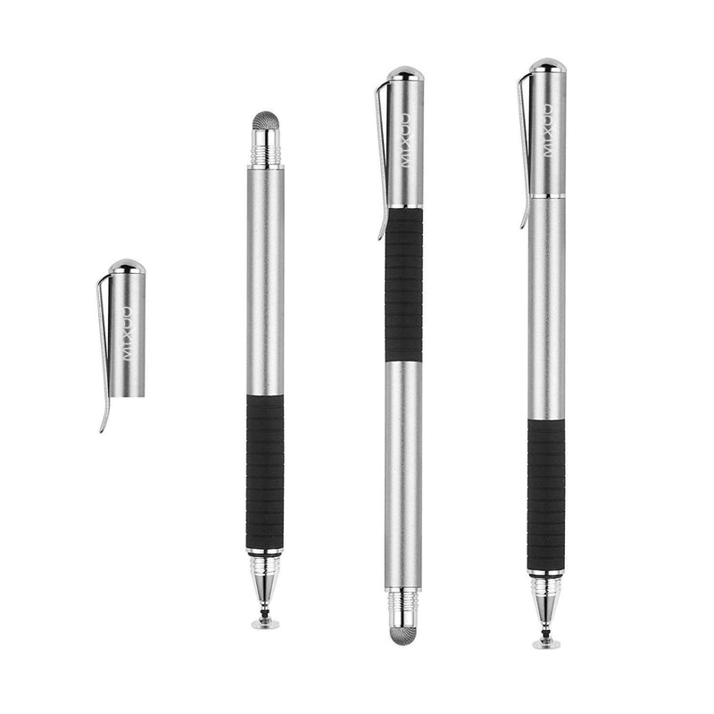 Mixoo Smart Pen,Disc & Fiber Tip 2 in1 Series,Capacitive Stylus Tip,High Sensitivity & Precision,Stylus Pens for Touch Screens (Space Grey) Space Gray