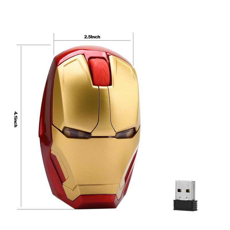 Cool Wireless Mouse 2.4 G Portable Game Optical Mice with USB Receiver for Notebook PC Laptop Computer MacBook + 8G USB Flash Drive Gold