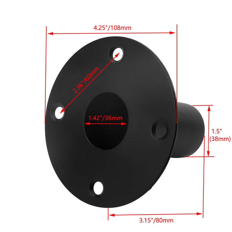 4Pcs Speaker Stand Top Hat, Metal Speaker Cabinet Pole Mount, Speaker Iron Bottom Metal Stand Tripod Stand Dj Stand Speaker Cone Base Audio Speaker Stand Mounts Adapters, 4.25" x 3.15"