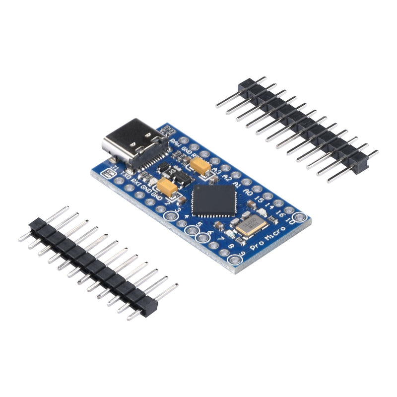 Pro Micro 32U4 Module Type-C Development Board 5V 16MHz Microcontroller Pack of 2 Blue-2 Pieces