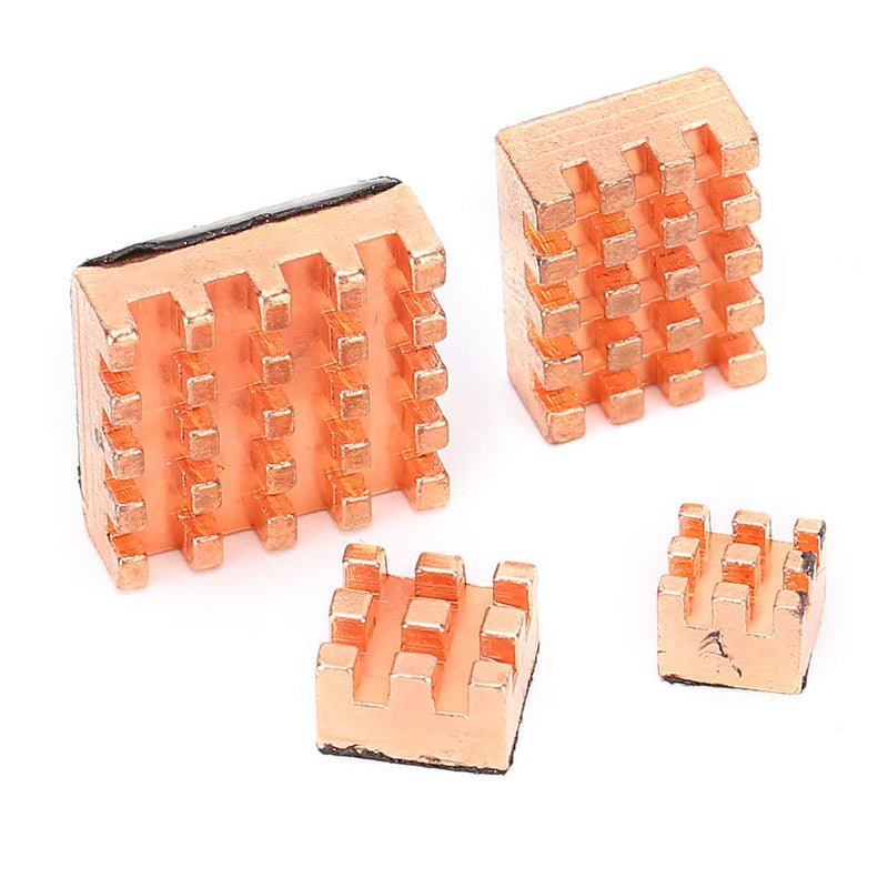 Pure Copper Heatsink, 4 Heatsinks Made of Pure Copper, Durable and Unbreakable for Raspberry PI 4B 1G 2G 4G (Copper)