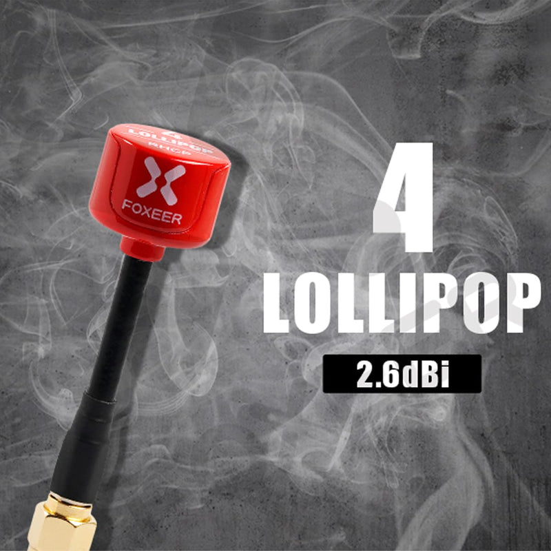 [AUSTRALIA] - 2pcs FOXEER FPV Antenna Lollipop 4 Updated Version 5.8GHz RHCP 2.5Dbi SMA for FPV Racing Drone Fatshark Goggles TX RX Lollipop 4 SMA Red 