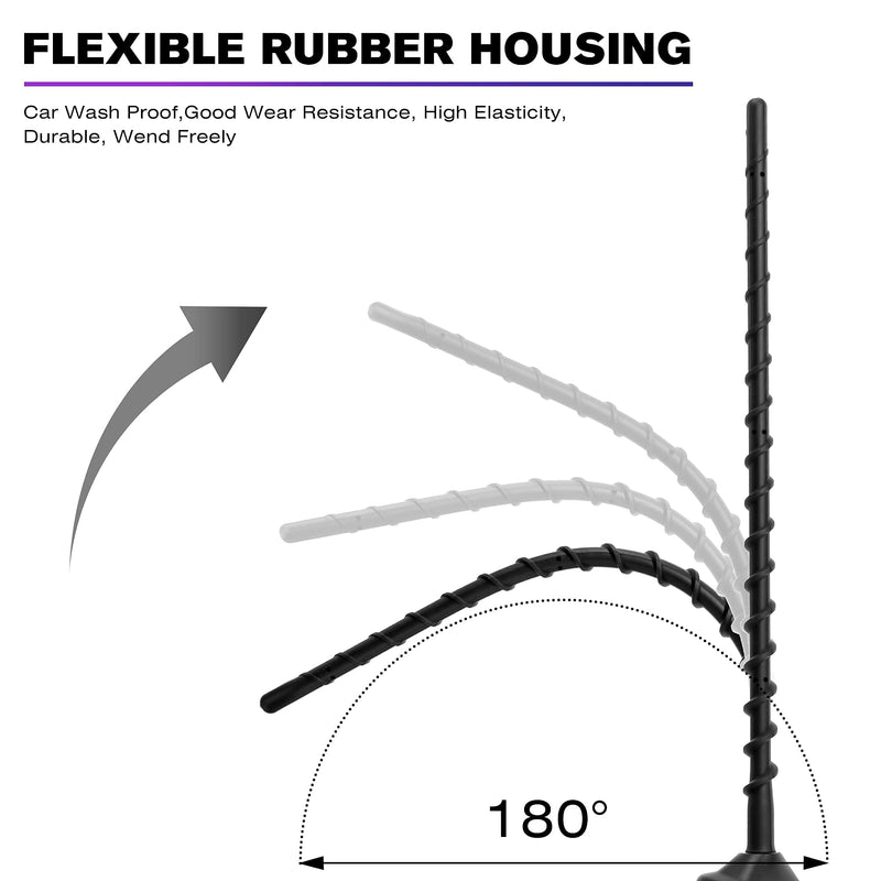 [AUSTRALIA] - 13 Inches Truck Antenna Compatible with Chevrolet Silverado 1500 2500 3500 (2007-2026) and GMC Sierra (2009-2026), Spiral Flexible Rubber Antenna, Direct Replacement Antenna (M7 Thread) 