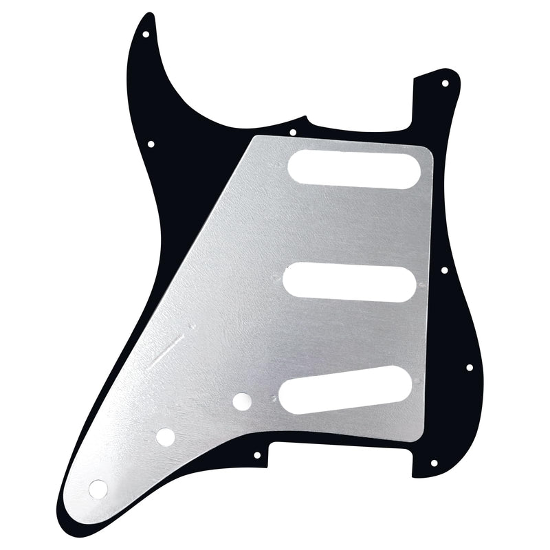 [AUSTRALIA] - Banworks 4 Ply Strat SSS Pickguard 11-Hole Electric Guitar Pickguard Scratch Plate for USA/Mexican Fender Modern Style Standard Stratocaster ST JT/HB-01 Black Pearl 