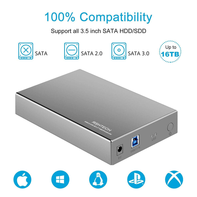 Aluminum 3.5inch USB 3.0 to SATA External Hard Drive Enclosure+SATA Dual Bay Hard Drive Docking Station