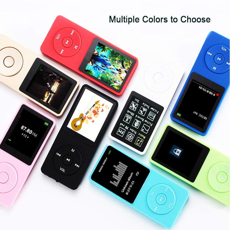 MP3 Player, Music Player with 16GB Micro SD Card, Build-in Speaker/Photo/Video Play/FM Radio/Voice Recorder/E-Book Reader, Supports up to 128GB (Dark Blue) Dark blue