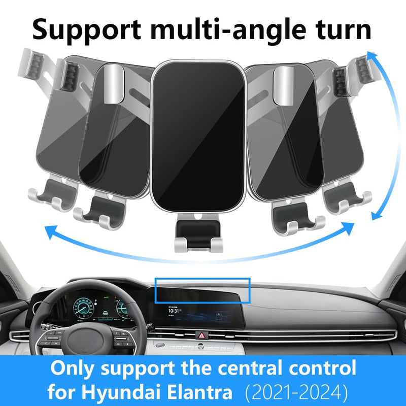 Car Phone Holder for Hyundai Elantra 2021 2022 2023 2024 2025 2026 and Hyundai Elantra Hybrid 2021-2026 Screen Stand Auto Interior Accessories Best Cell Phones Mount Cellphone Mobile Charging Cradle [Screen Stand] for Hyundai Elantra 2021-2026