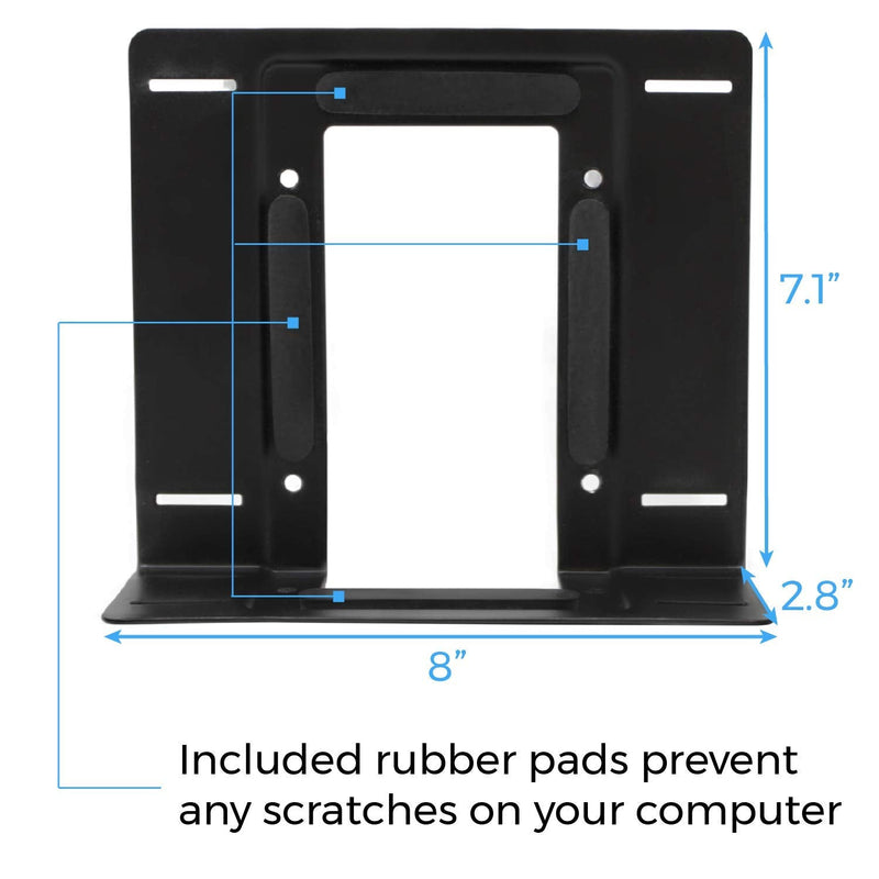 HumanCentric SFF Under Desk PC Mount and PC Wall Mount Bracket for Small Form Factor Desktop Tower, UPS Wall Mount Bracket, CPU Holder Under Desk Mount, Adjustable Computer Mount with Straps