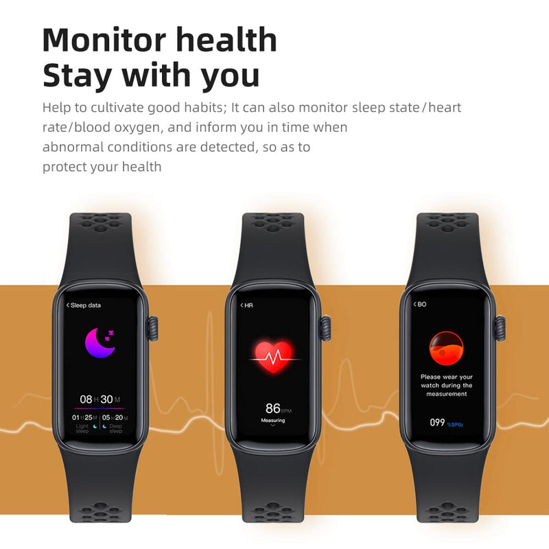 Fitness Tracker Step Counter Watch for Men Women Laides Smart Watches Message Notification IP68 Waterproof Activity Tracker Compatible with Android iOS Phones black