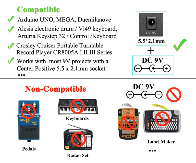 [AUSTRALIA] - Security-01 DC 9V 0.5A 500mA Power Supply Adapter, Connector 5.5mm x 2.1mm, Center Positive 
