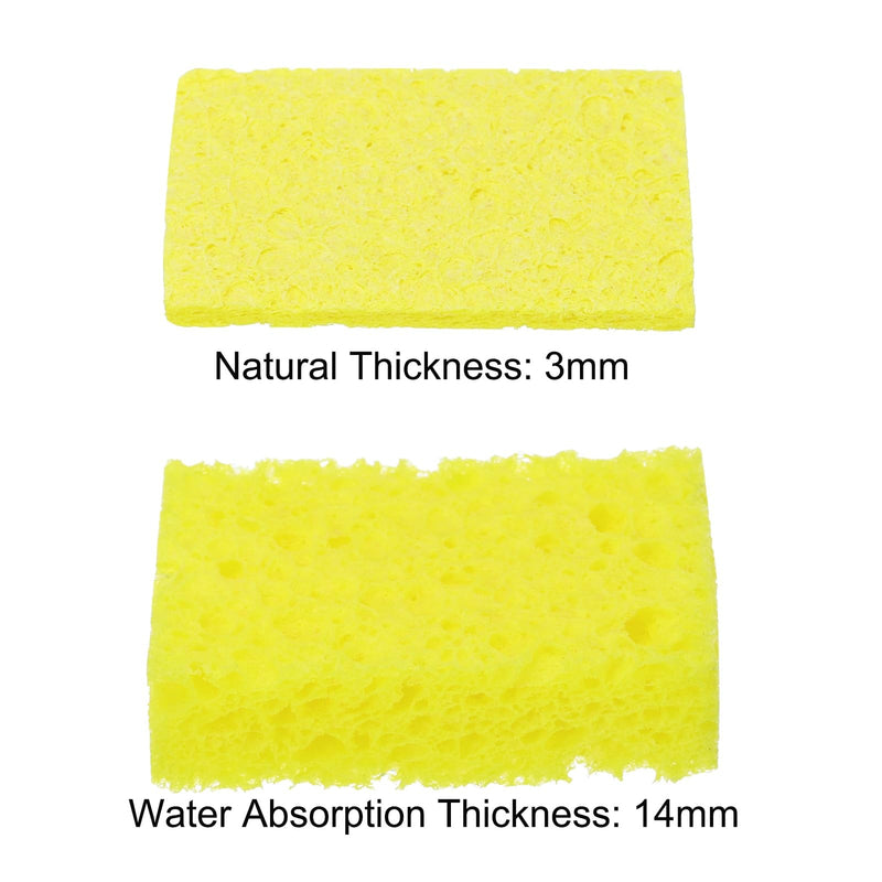 QUARKZMAN Pack of 15 Soldering Sponge 5 x 3.5 cm Rectangle Yellow Extra Thick Cleaning Pads Soldering Iron Replacement for Cleaning the Soldering Iron