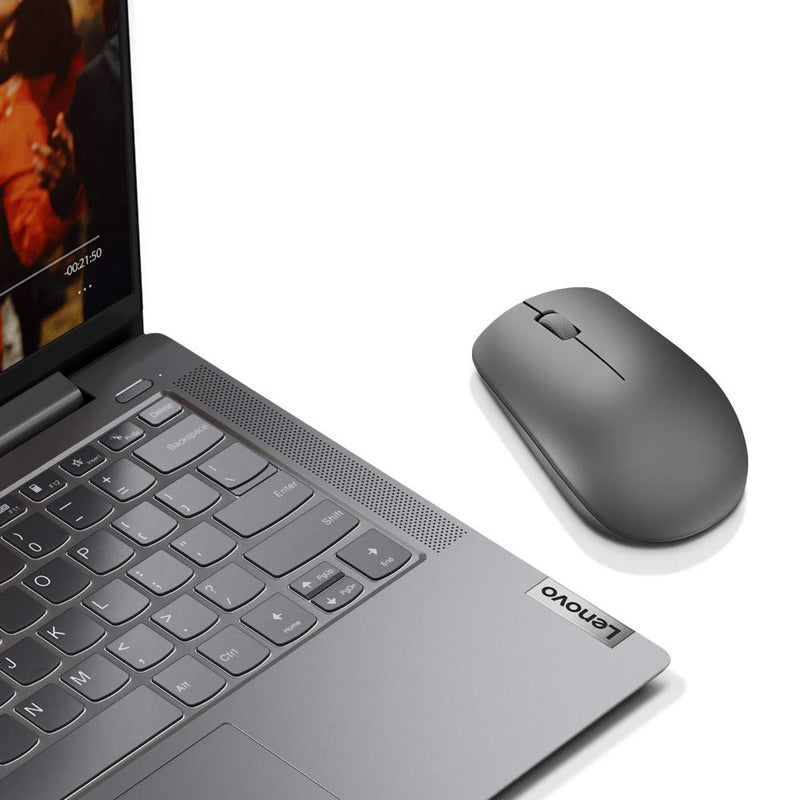 Lenovo 530 Wireless Mouse with Battery, 1200 DPI Optical Mouse, USB Receiver, 3 Button, Portable, Ambidextrous, GY50Z49089, Graphite Grey