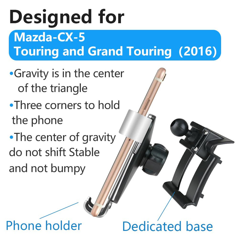 LUNQIN Car Phone Holder for Mazda CX-5 CX5 2016 Touring & Grand Touring Auto Interior Accessories Best Cell Phones Mount Cellphone Mobile Cradle Charging Navigation Bracket Air Vent Stand Accessory for 2016 Mazda CX-5 Touring & CX-5 Grand Touring