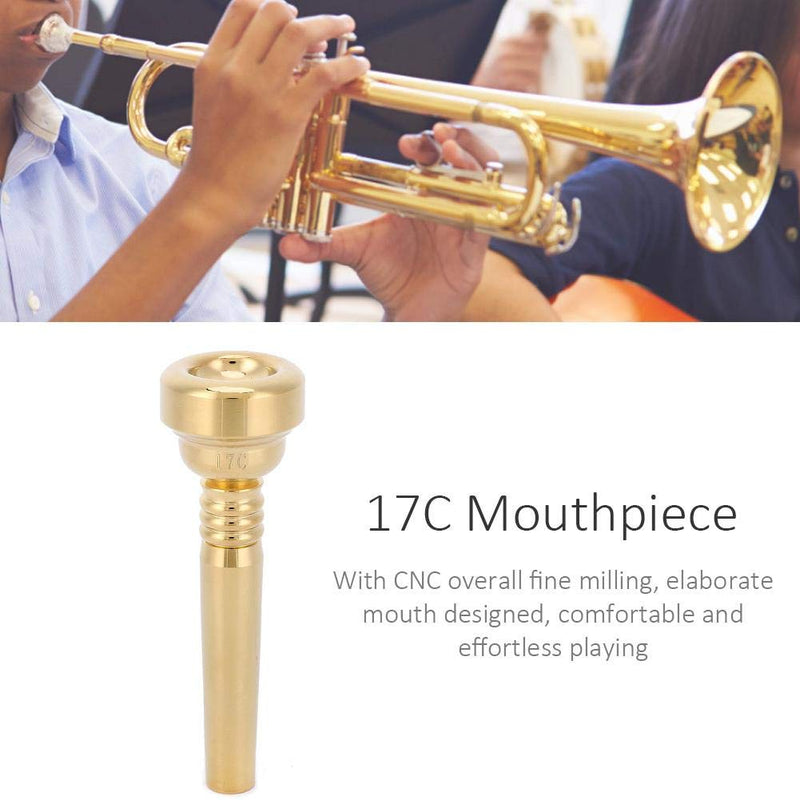 Dilwe Trumpet Mouthpiece 17C Gold Plated Wind Musical Instrument Accessory