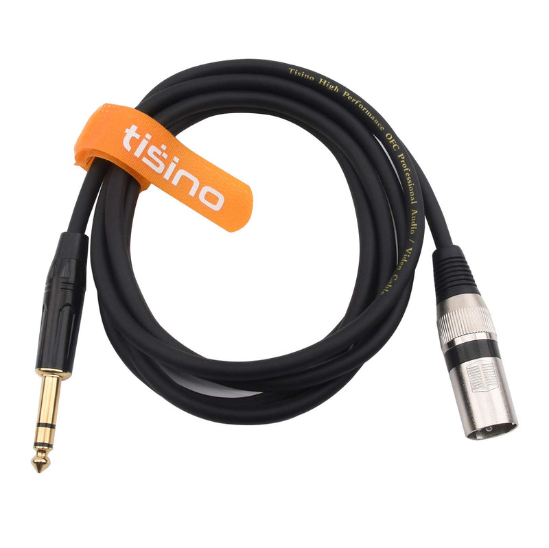 Disino 1/4 Inch TRS to XLR Male Balanced Signal Interconnect Cable Quarter inch to XLR Patch Cable - 10 Feet