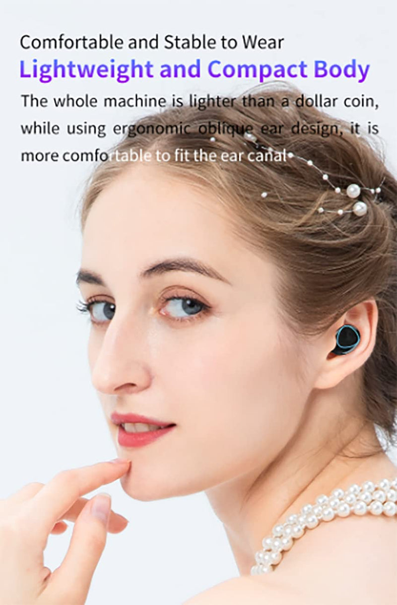 Wireless Earbuds, Bluetooth 5.1 Earphones Auto Pairing Bluetooth Headphones True Wireless Stereo HiFi Headphones for Running Sports in-Ear with Smart LED Display Charging Case/Box