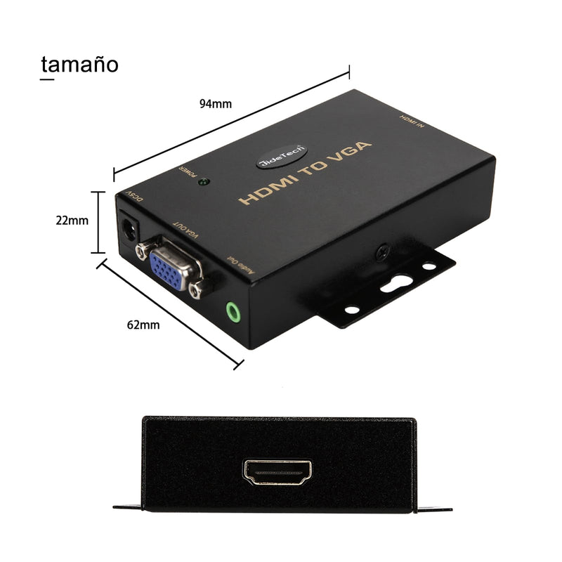 [AUSTRALIA] - JideTech HDMI to VGA Converter with 3.5mm Audio Supports 1080P for PC Laptop Display Computer Mac Projector 