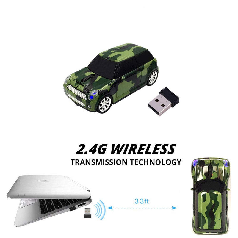 Jinfili Cool Style Car Wireless Mouse Ergonomic USB Gaming Mice for Desktop Laptop PC Notebook