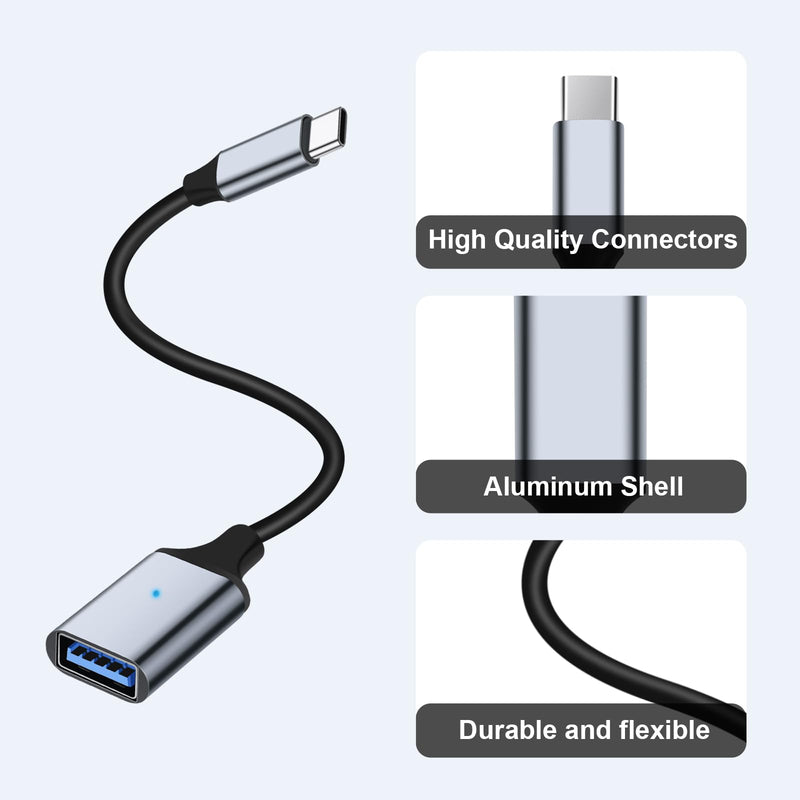 [AUSTRALIA] - USB C to USB 3.0 Adapter [2 Pack], Type C Male to USB Female OTG Cable Thunderbolt3 to USB Adapter Compatible for iPhone 16 Pro Max/16 Plus/16/15 iPad MacBook Pro/Air Samsung Galaxy S24/S23/S22/S21 