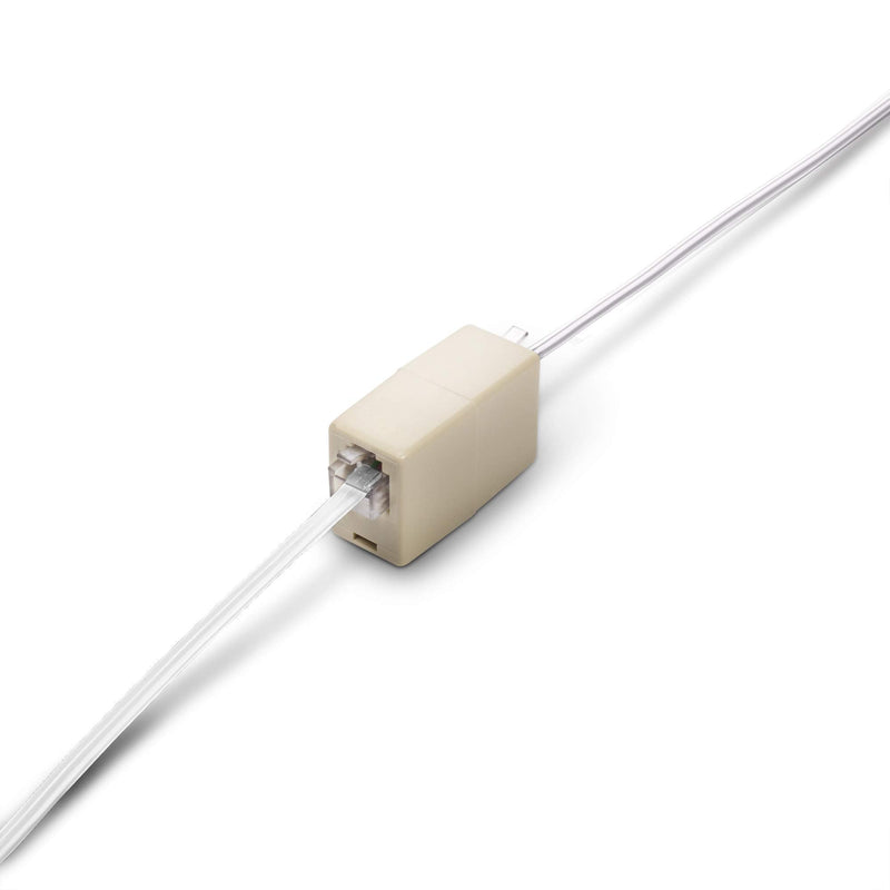 THE CIMPLE CO Phone Line Cord 100 Feet - Modular Telephone Extension Cord 100 Feet - 2 Conductor (2 pin, 1 line) Cable - Works Great with FAX, AIO, and Other Machines - White 100 Feet Cord (30 Meter)